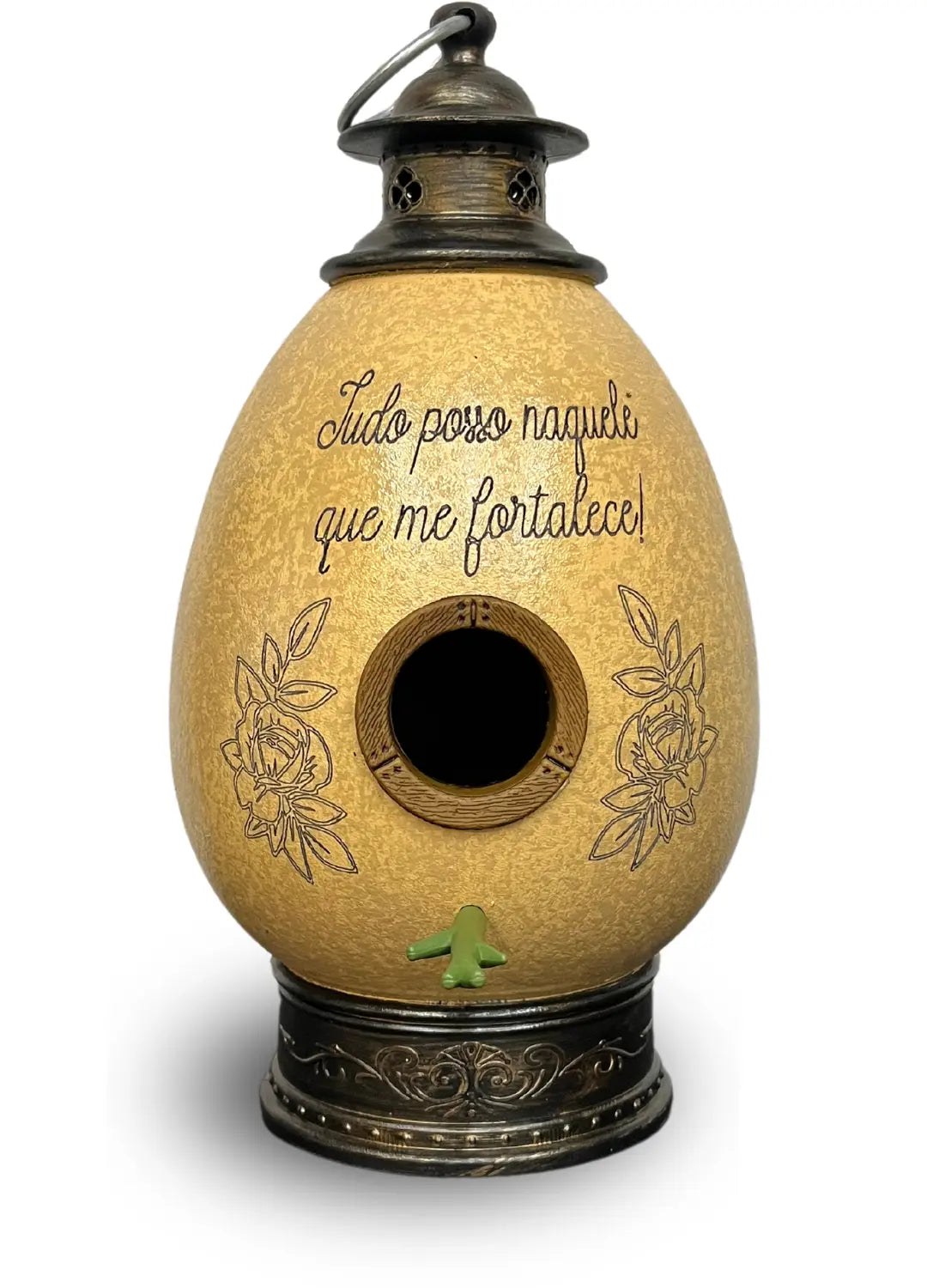 CasaOvo Versículo – Casinha Artesanal para Pássaros