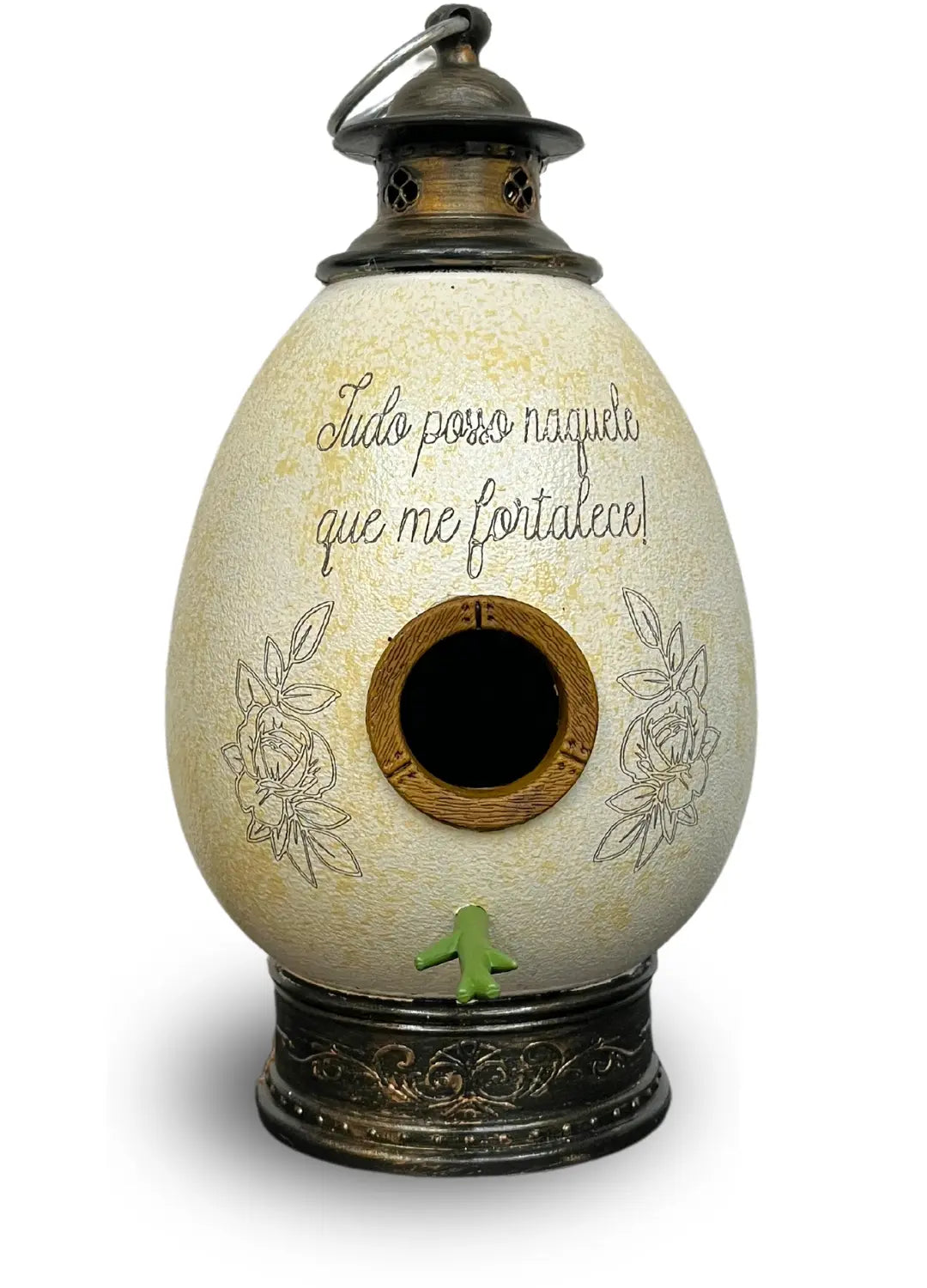 CasaOvo Versículo – Casinha Artesanal para Pássaros