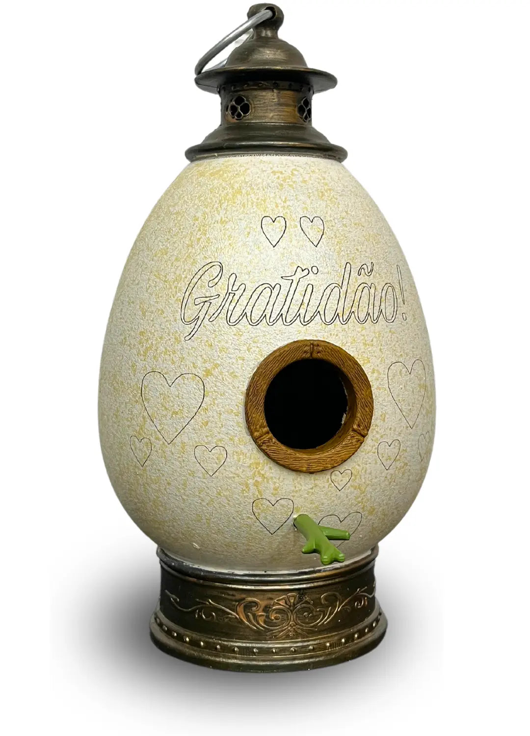 CasaOvo Gratidão – Casinha Artesanal para Pássaros
