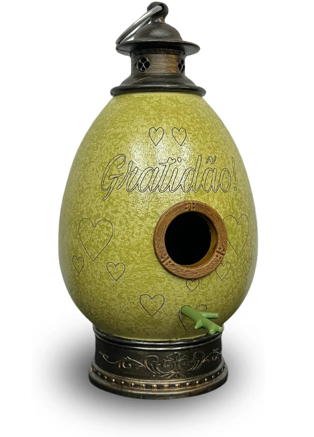 CasaOvo Gratidão – Casinha Artesanal para Pássaros