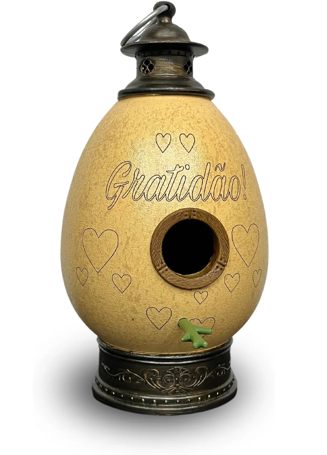 CasaOvo Gratidão – Casinha Artesanal para Pássaros